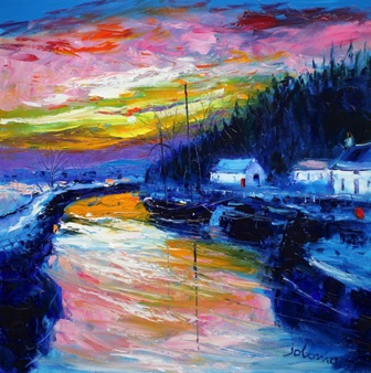 Dawnlight over Bellanoch Crinan Canal 24x24